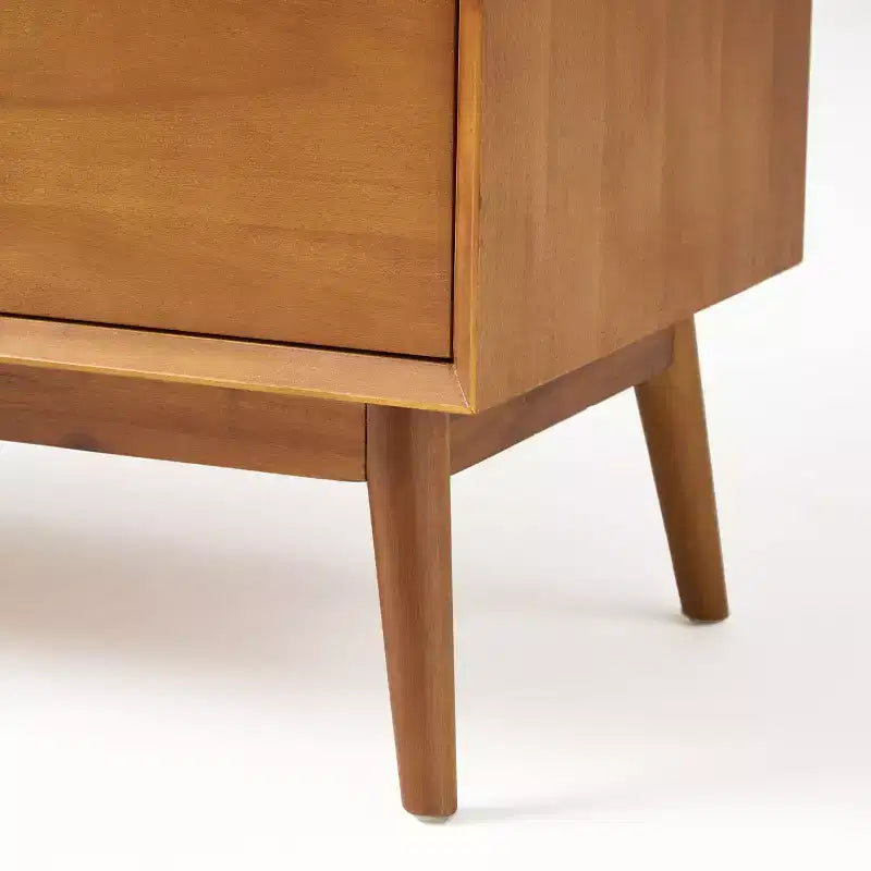 Cassettiera Rettangolare in Legno di Acacia a 3 Cassetti, Finitura Legno Naturale per Camera da Letto e Cabina Armadio