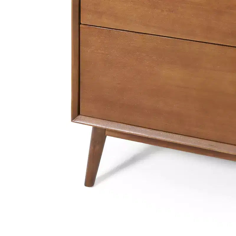 Cassettiera Rettangolare in Legno di Acacia a 3 Cassetti, Finitura Legno Naturale per Camera da Letto e Cabina Armadio