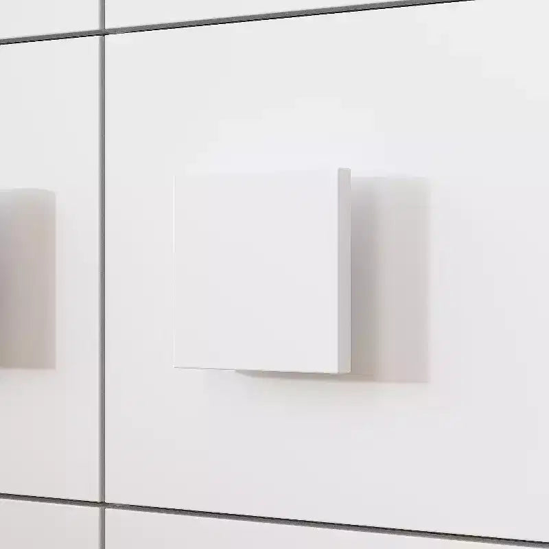 Cassettiera grande bianca a 6 cassetti, comò dal design con doppia maniglia per camera da letto