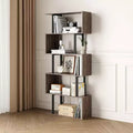 66'' Rustic Industrial 6-Tier Bookshelves and Bookcases With Open Storage Design - Tree City