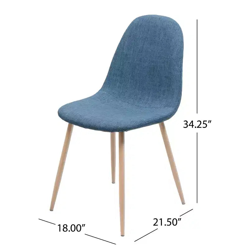 Sedie da Pranzo Imbottite Mid-Century con Struttura in Ferro, Set da 2, Stile Moderno
