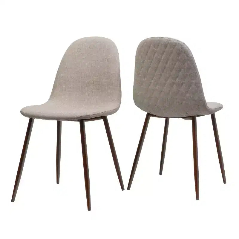 Sedie da Pranzo Imbottite Mid-Century con Struttura in Ferro, Set da 2, Stile Moderno