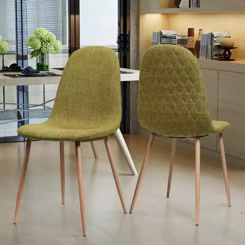 Sedie da Pranzo Imbottite Mid-Century con Struttura in Ferro, Set da 2, Stile Moderno