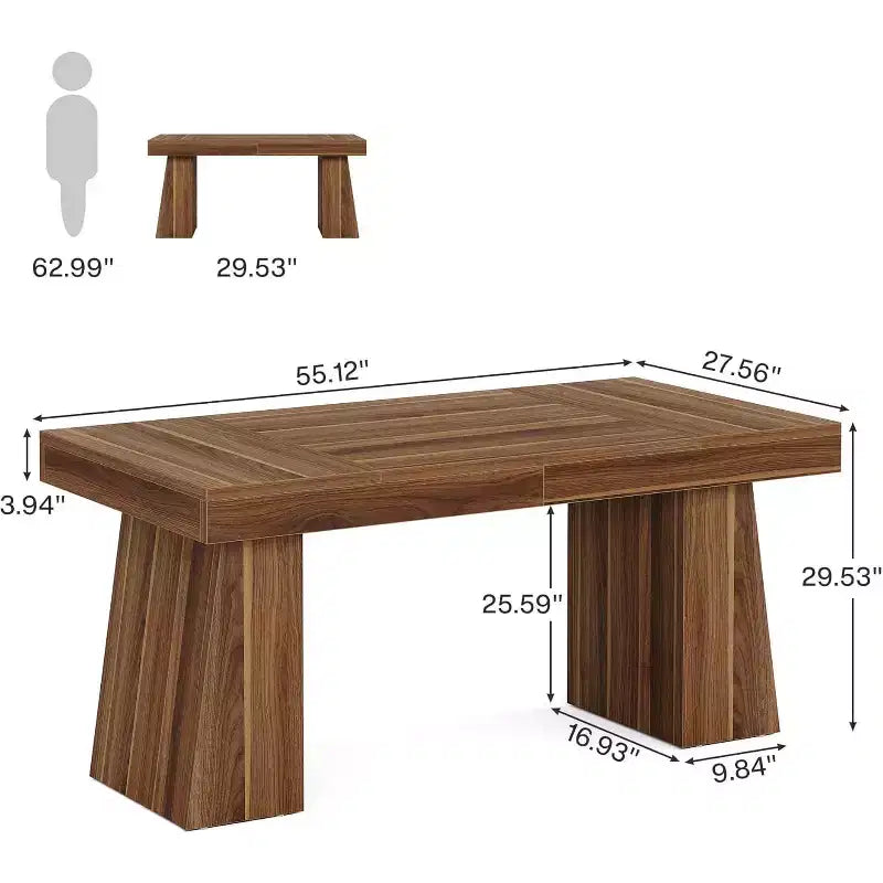 Scrivania direzionale da 55" per ufficio con base a doppio trapezio, workstation da scrittura moderna