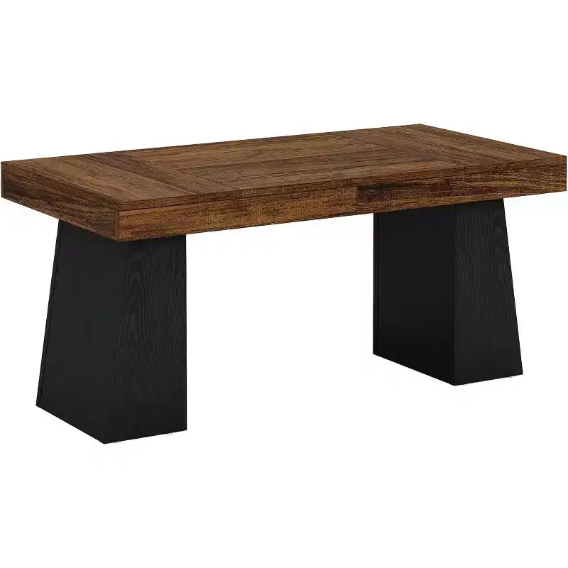Scrivania direzionale da 55" per ufficio con base a doppio trapezio, workstation da scrittura moderna