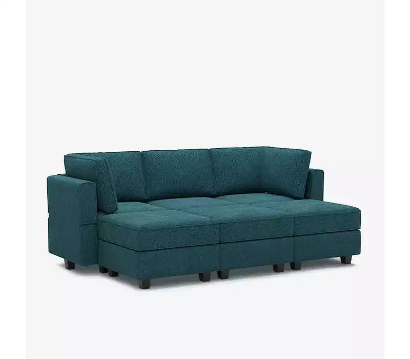 Divano letto modulare Terry con contenitore, 6 posti + 5 laterali, sezionale convertibile