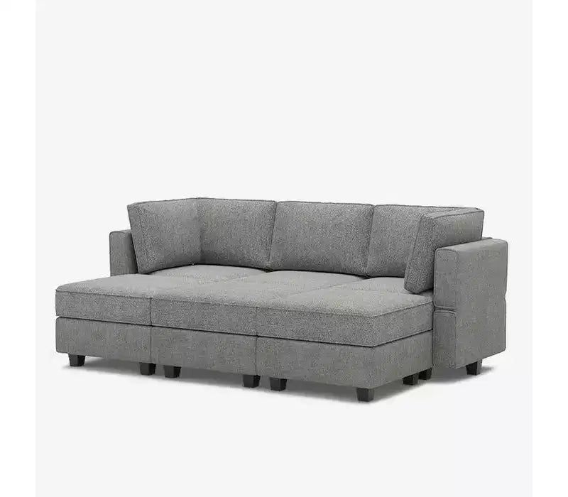 Divano letto modulare Terry con contenitore, 6 posti + 5 laterali, sezionale convertibile