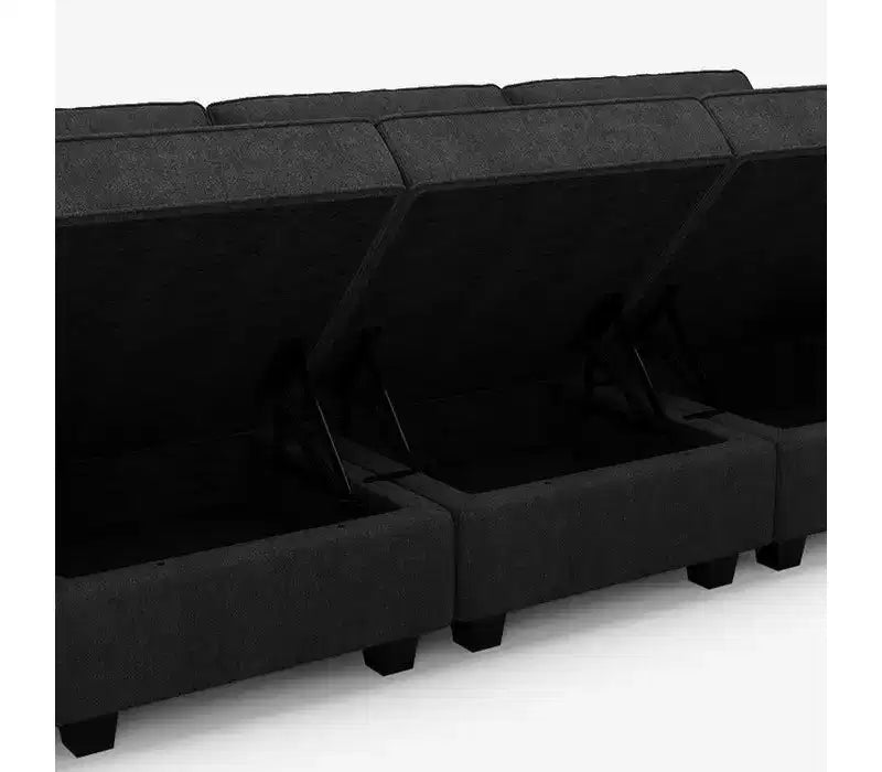 Divano letto modulare Terry con contenitore, 6 posti + 5 laterali, sezionale convertibile