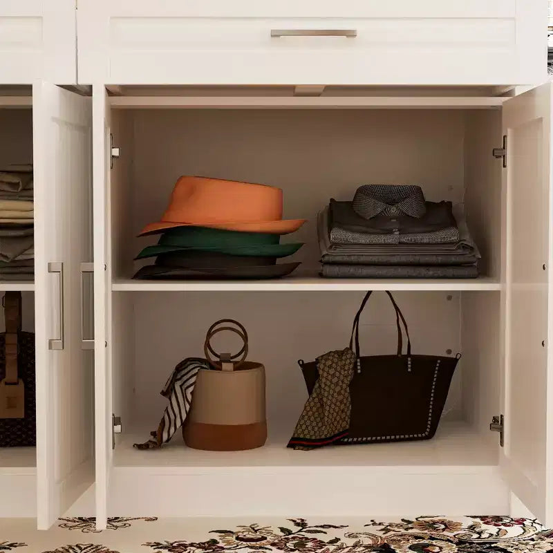 Cassettiera da camera da letto/Isola con mobile contenitore da 155 cm con presa integrata, Organizer per armadio