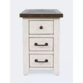 Jofran,Harris USB Charging Side Table- White Color