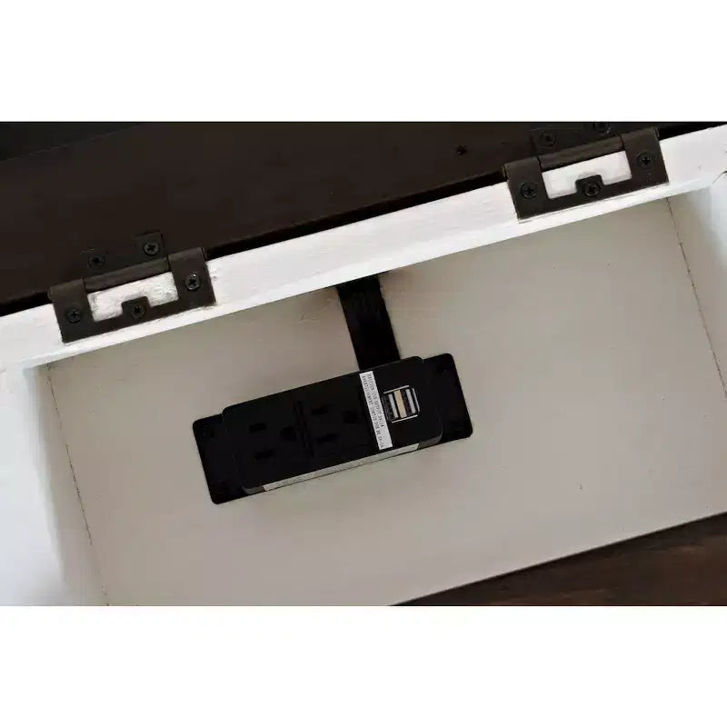Tavolino Laterale con Ricarica USB, Bianco, Tavolino Moderno con Porte USB Integrate per Soggiorno