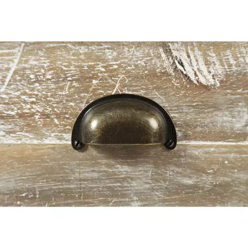 Tavolino rustico in legno massiccio invecchiato, grigio, per soggiorno e camera da letto