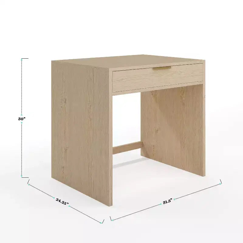 Scrivania Modulare per Ufficio Domestico con Cassetto Singolo e Doppie Scaffalature a 2 Ripiani, Workstation Moderna