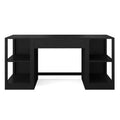Scrivania Modulare per Ufficio Domestico con Cassetto Singolo e Doppie Scaffalature a 2 Ripiani, Workstation Moderna
