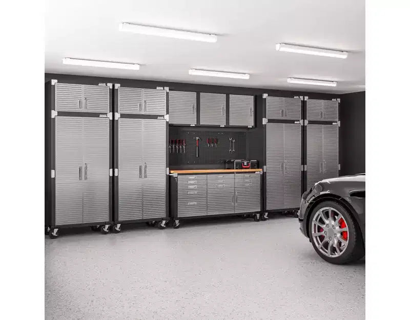 Set di 2 armadietti in acciaio per impieghi gravosi, 91x46x230 cm, Organizzazione garage e casa