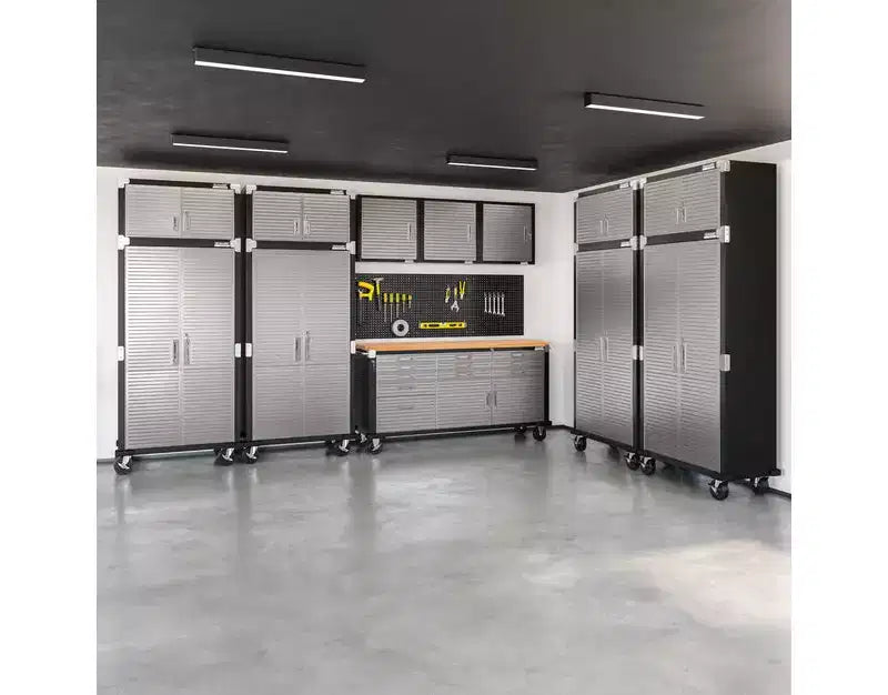 Set di 2 armadietti in acciaio per impieghi gravosi, 91x46x230 cm, Organizzazione garage e casa