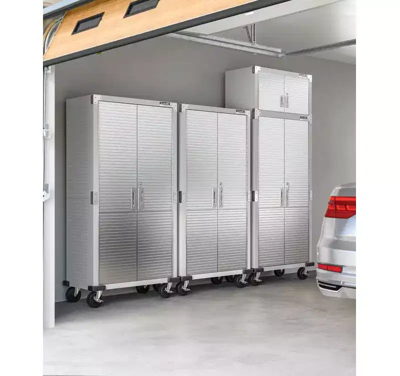 Set di 2 armadietti in acciaio per impieghi gravosi, 91x46x230 cm, Organizzazione garage e casa