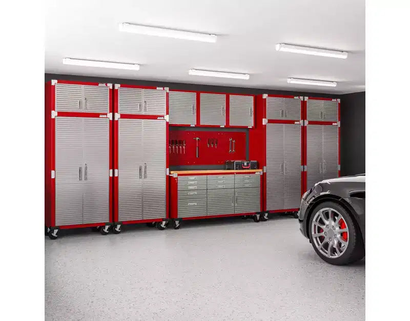 Set di 2 armadietti in acciaio per impieghi gravosi, 91x46x230 cm, Organizzazione garage e casa