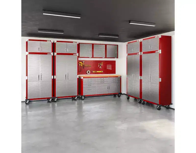 Set di 2 armadietti in acciaio per impieghi gravosi, 91x46x230 cm, Organizzazione garage e casa