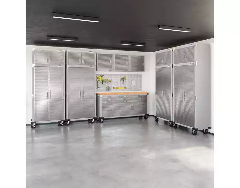 Set di 2 armadietti in acciaio per impieghi gravosi, 91x46x230 cm, Organizzazione garage e casa