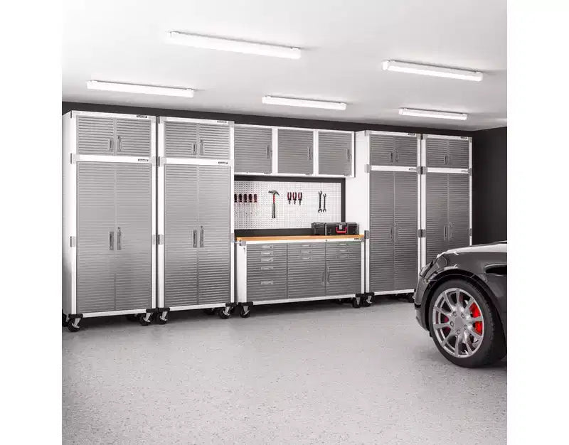 Set di 2 armadietti in acciaio per impieghi gravosi, 91x46x230 cm, Organizzazione garage e casa