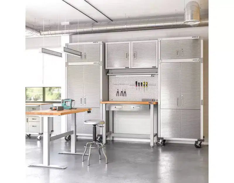Set di 2 armadietti in acciaio per impieghi gravosi, 91x46x230 cm, Organizzazione garage e casa