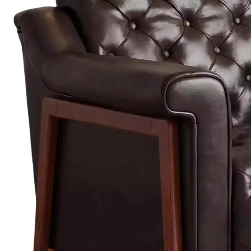Poltrona d'accento in pelle PU, sedia da lettura moderna di metà secolo e divano singolo per camera da letto