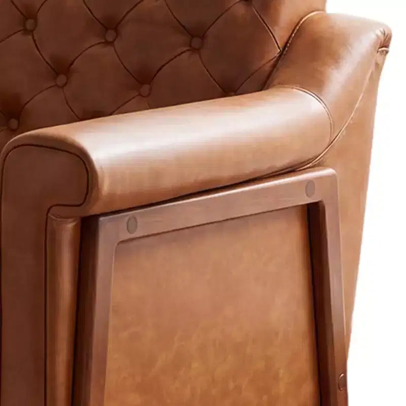 Poltrona d'accento in pelle PU, sedia da lettura moderna di metà secolo e divano singolo per camera da letto