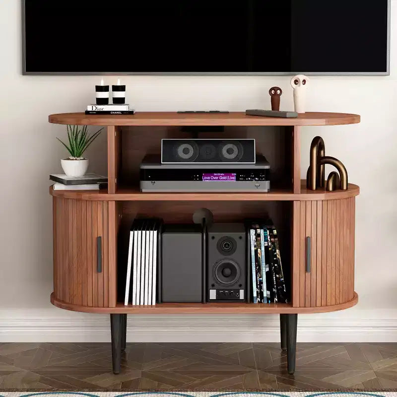 GDFStudio Emerson Mid-Century Modern Wood Record Player Stand