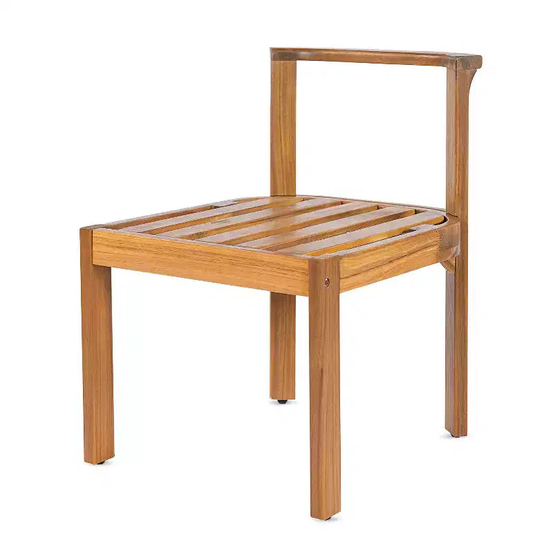 Sedie da Pranzo Senza Braccioli da Esterno in Legno di Acacia con Cuscini, Set di Sedute Moderne per Patio