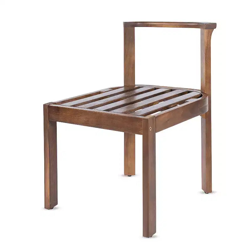 Sedie da Pranzo Senza Braccioli da Esterno in Legno di Acacia con Cuscini, Set di Sedute Moderne per Patio