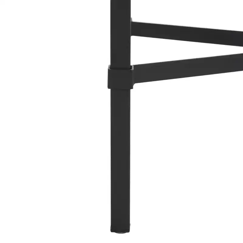 Tavolino laterale in ferro nero e vetro temperato, tavolino d'appoggio moderno, 62,2 cm H x 56,1 cm L