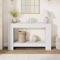 47 Farmhouse 2-Tier Console Table - Wood Entryway Table with Open Storage for Living Room, Hallway & Entrance