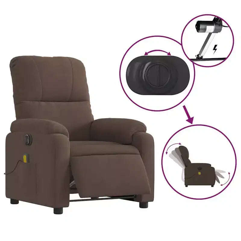 Poltrona Reclinabile Massaggiante Elettrica, Rilassamento Completo del Corpo, Poltrona Lounge Moderna per Soggiorno