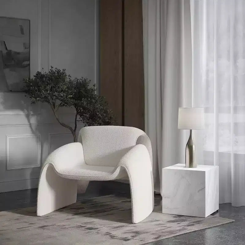 Poltrona imbottita ad angolo piegato, stile moderno di metà secolo, per soggiorno