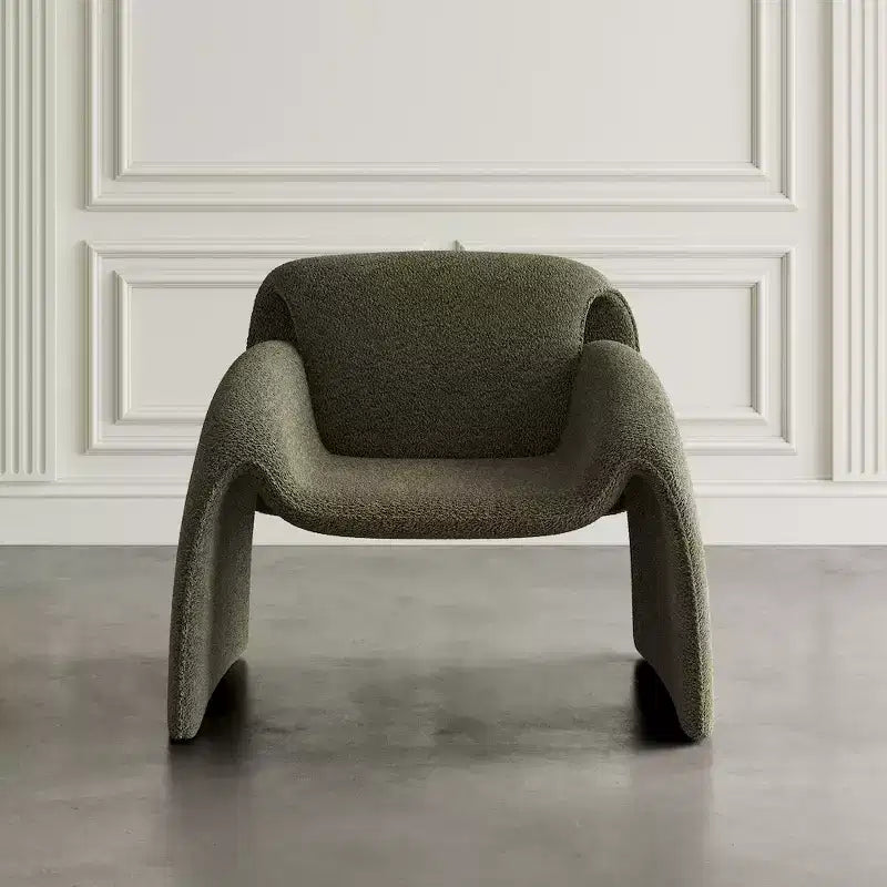 Poltrona imbottita ad angolo piegato, stile moderno di metà secolo, per soggiorno