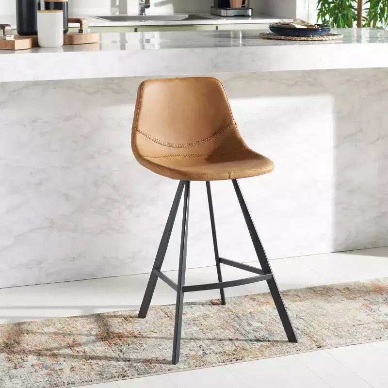 Sgabello moderno da banco con sedile imbottito, elegante sedia da bar per cucina e sala da pranzo