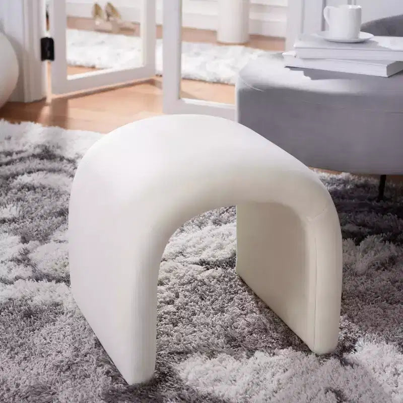 Pouf imbottito moderno, poggiapiedi imbottito e seduta extra per soggiorno e camera da letto