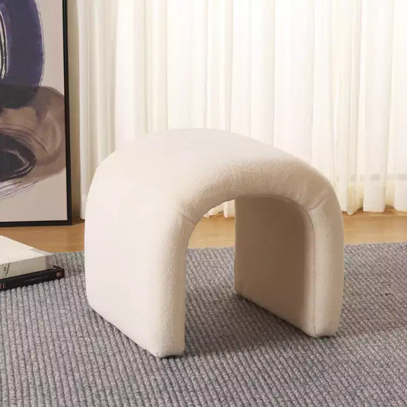 Pouf imbottito moderno, poggiapiedi imbottito e seduta extra per soggiorno e camera da letto