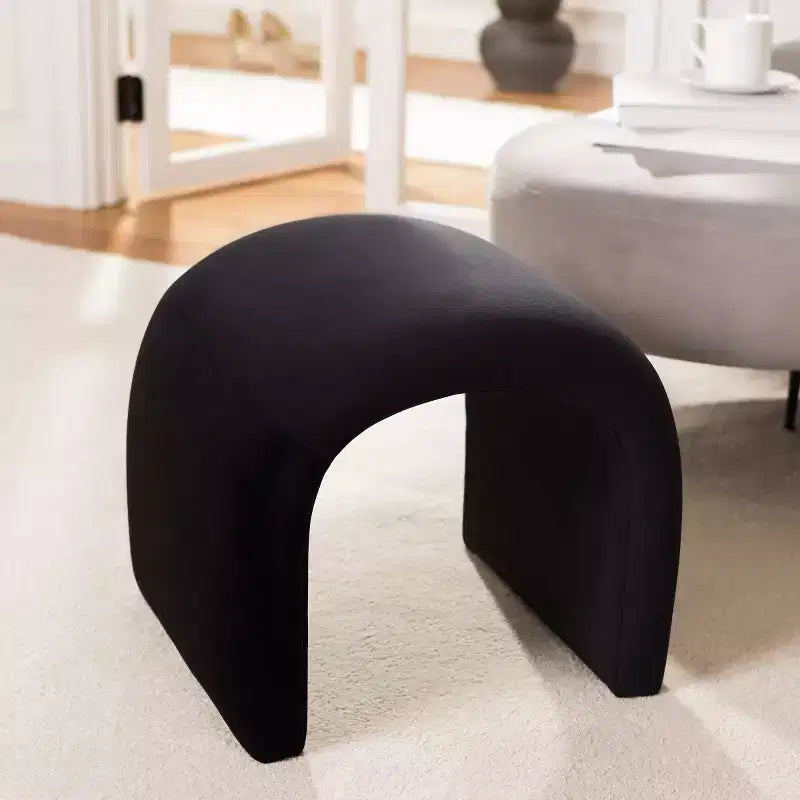 Pouf imbottito moderno, poggiapiedi imbottito e seduta extra per soggiorno e camera da letto