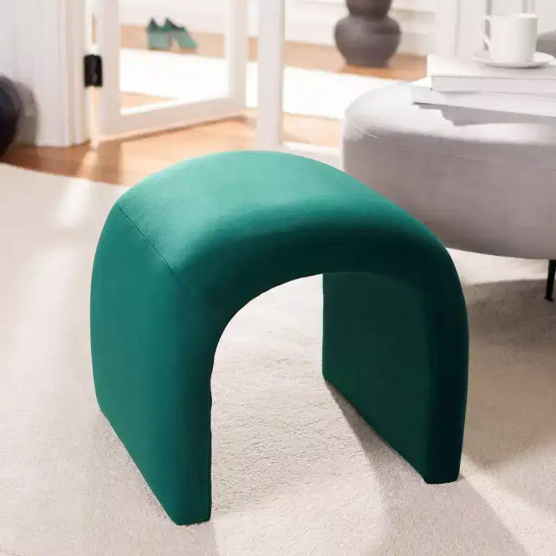 Pouf imbottito moderno, poggiapiedi imbottito e seduta extra per soggiorno e camera da letto