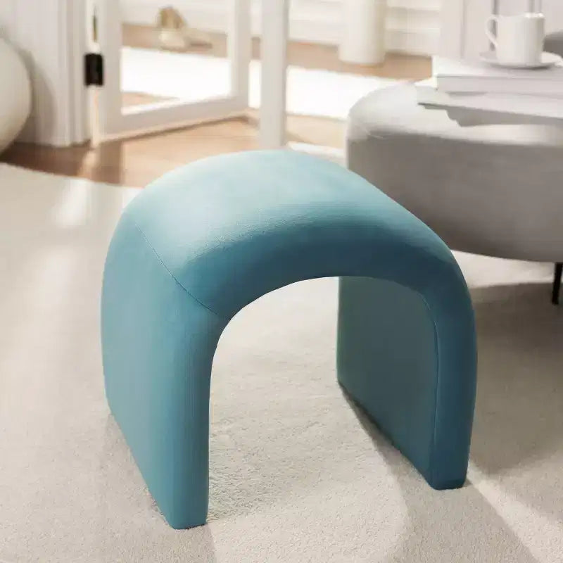 Pouf imbottito moderno, poggiapiedi imbottito e seduta extra per soggiorno e camera da letto