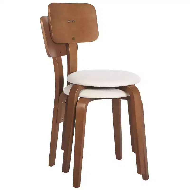 Sedie da pranzo imbottite impilabili, set da 2, stile moderno per casa e ufficio