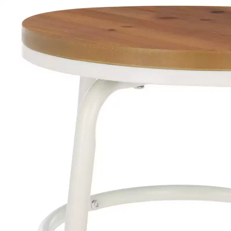 Sgabello da bancone, marrone naturale e bianco, sedia da bar moderna per cucina e sala da pranzo