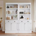 83.4 Tall Storage Bookcase With Open Shelves, 2-Piece Set Freestanding Bookshelf With 2 Doors And 1 Drawer For Home Office Bedroom Living Room